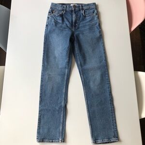 Re/Done 70s Straight High Rise Denim Jeans Sz 25 COMFORT STRETCH